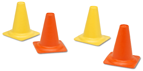 plots de chantier jaune et orange