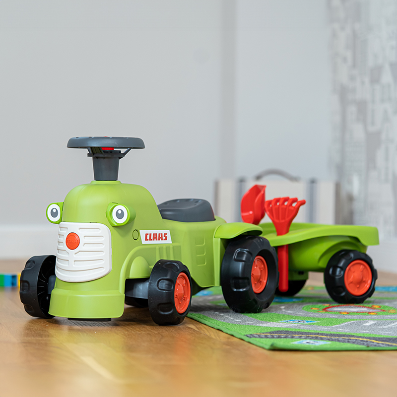 Claas Baby carriage with directional steering wheel, horn, trailer, rake & shovel - Image 7