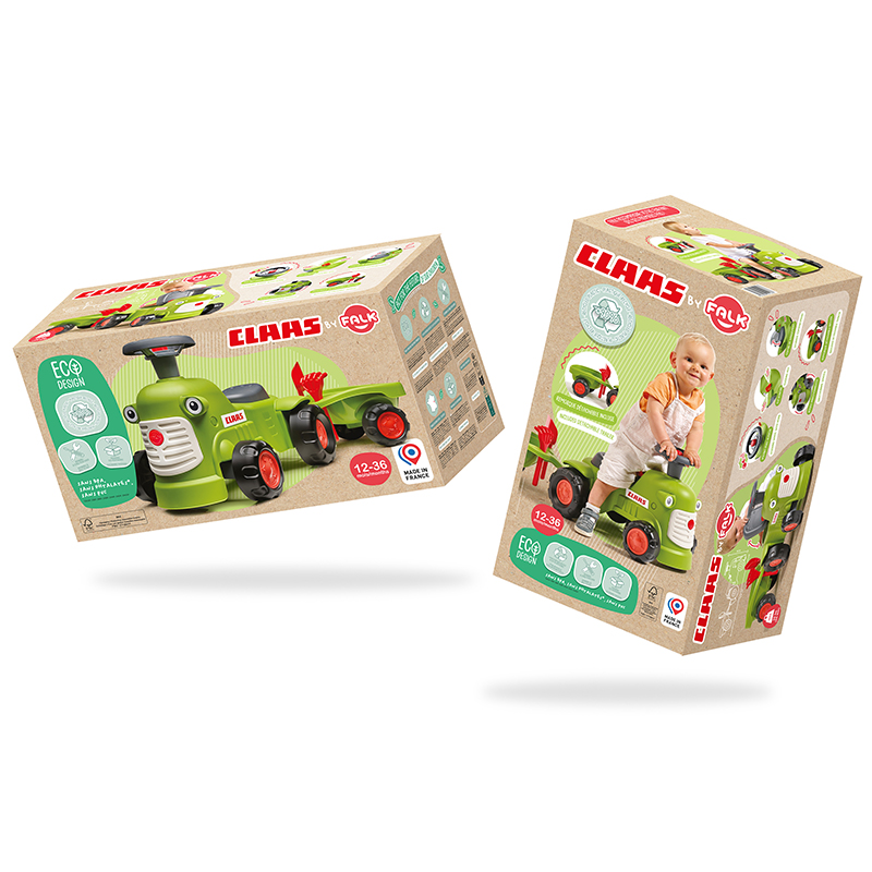 Claas Baby carriage with directional steering wheel, horn, trailer, rake & shovel - Image 8