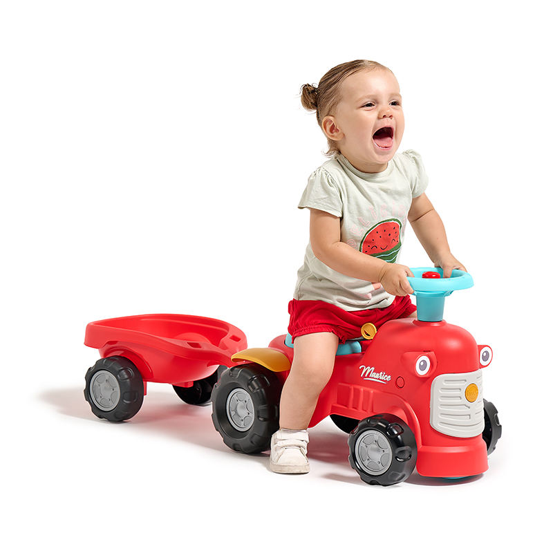 "Maurice" Baby carriage with directional steering wheel, horn and trailer - Image 3