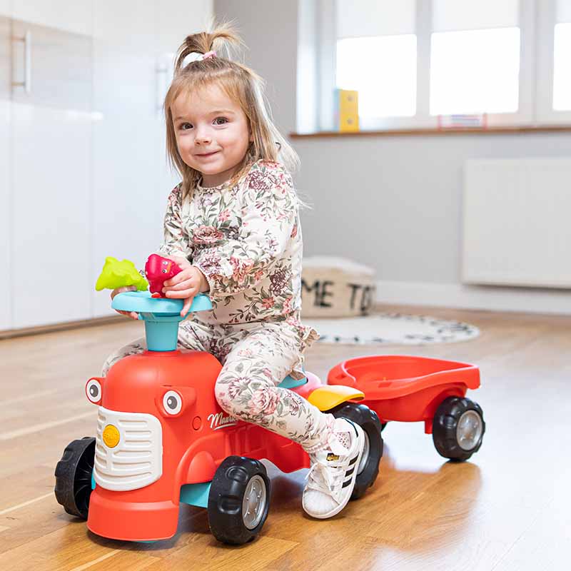 "Maurice" Baby carriage with directional steering wheel, horn and trailer - Image 4