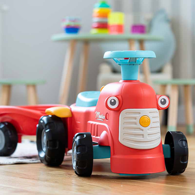 "Maurice" Baby carriage with directional steering wheel, horn and trailer - Image 6