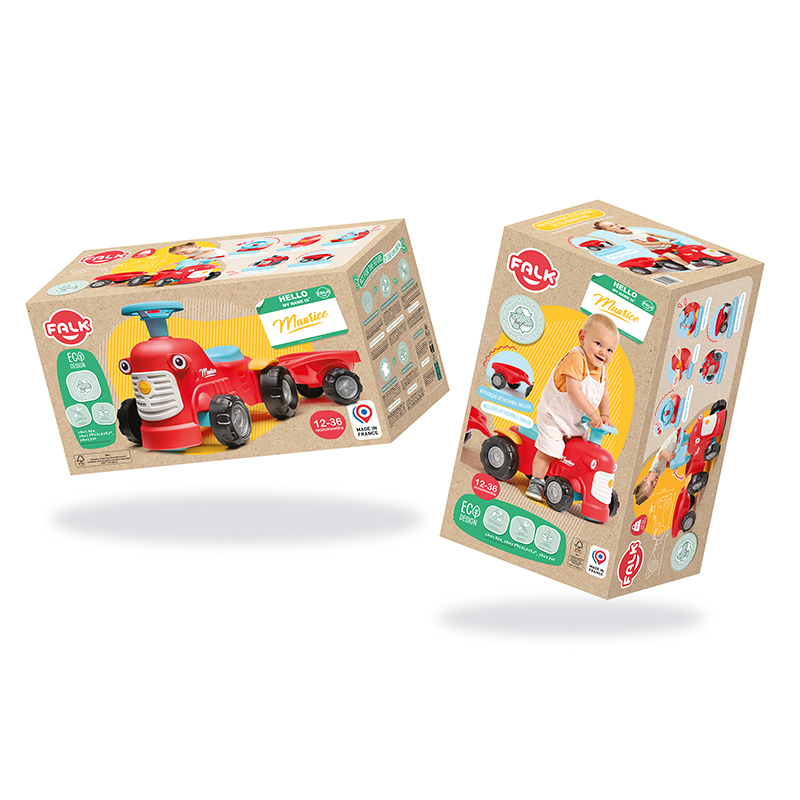 "Maurice" Baby carriage with directional steering wheel, horn and trailer - Image 7