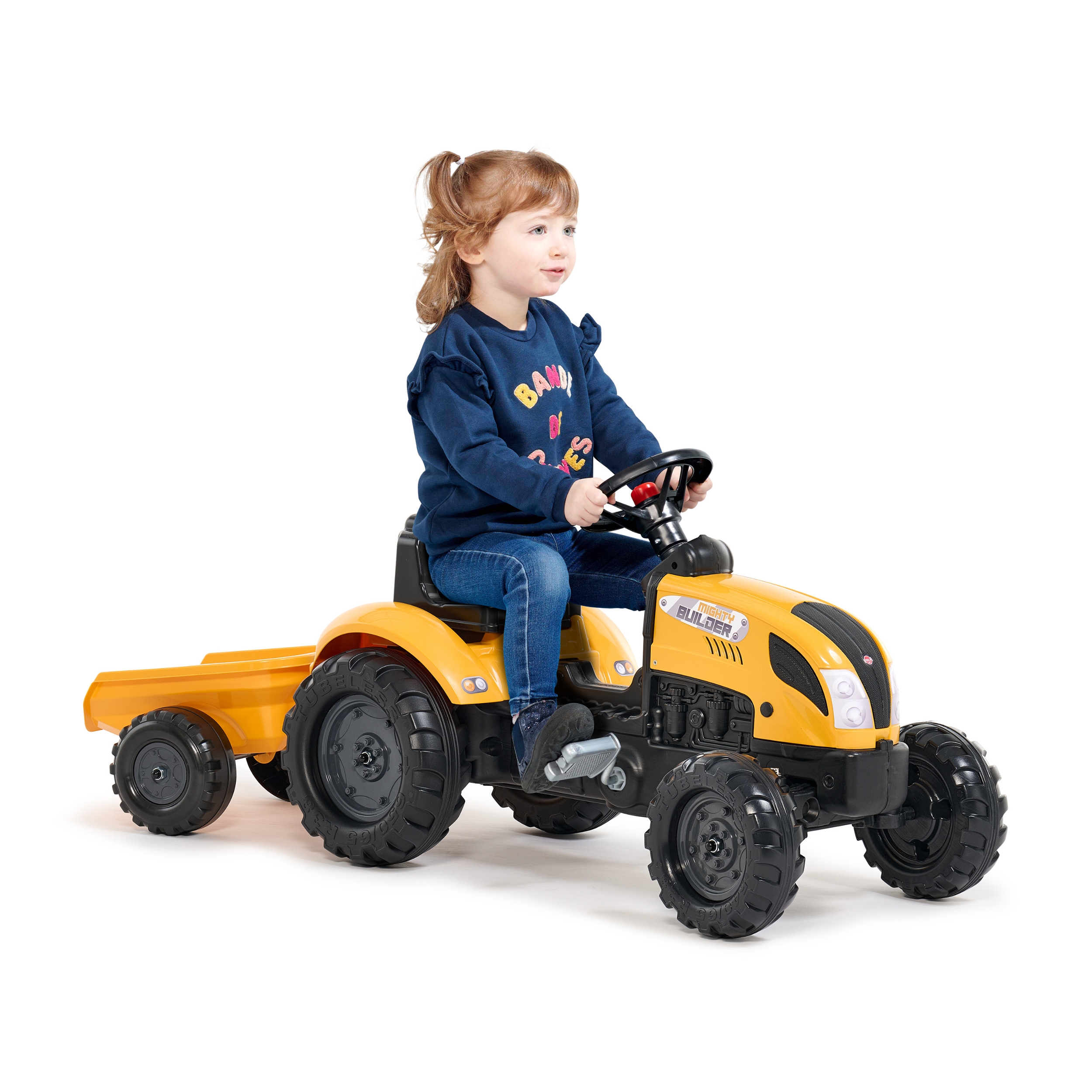 Enfant sur Tracteur Mighty builder